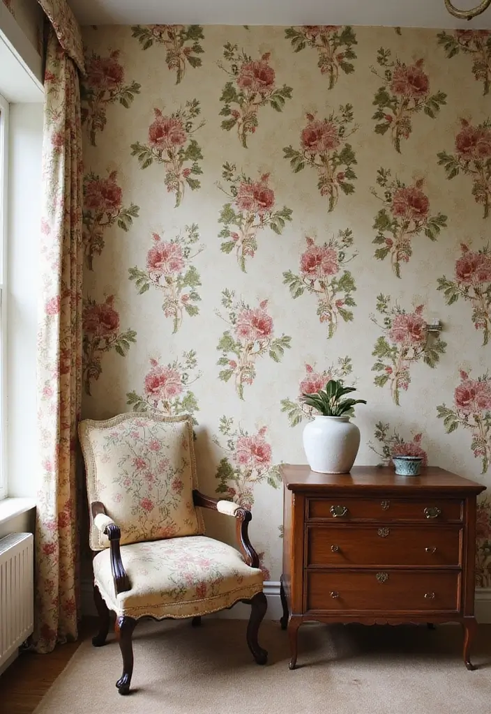 25 Vintage Aesthetic Room Ideas You’ll Want to Copy - 12. Vintage Wallpaper