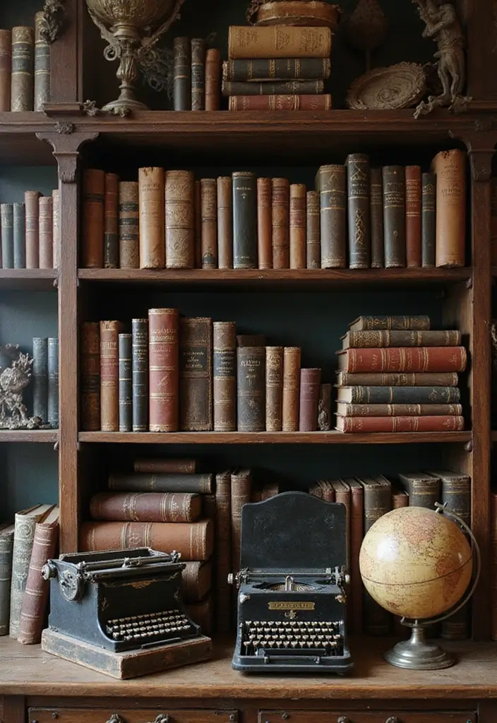 25 Vintage Aesthetic Room Ideas You’ll Want to Copy - 18. Vintage Books and Curiosities