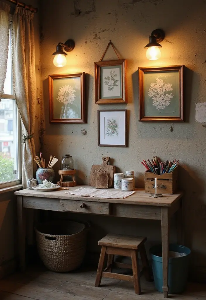 25 Vintage Aesthetic Room Ideas You’ll Want to Copy - 22. Vintage Craft Corner