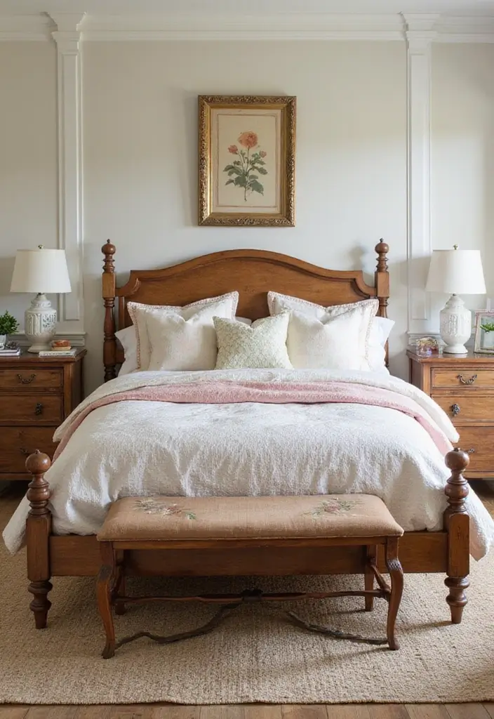 25 Vintage Aesthetic Room Ideas You’ll Want to Copy - 5. Vintage Bedroom Retreat