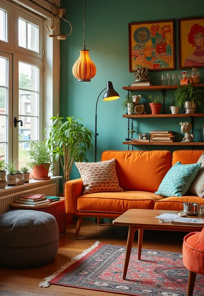 25 Vintage Aesthetic Room Ideas You’ll Want to Copy - 6. Retro Living Room Vibes