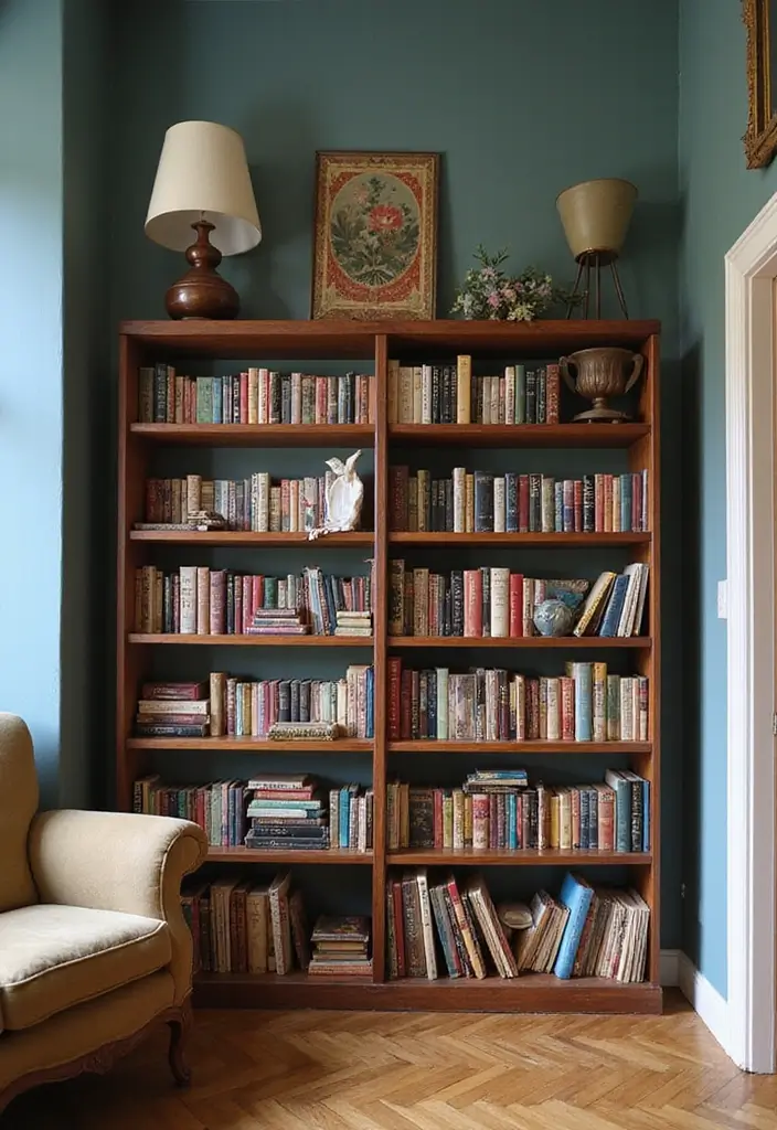 25 Vintage Apartment Decor Ideas to Maximize Small Spaces 11 25 Vintage Apartment Decor Ideas to Maximize Small Spaces - 11. Vintage Books and Bookcases