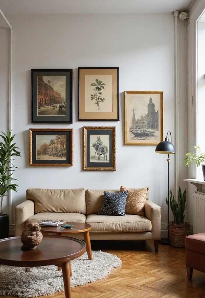 25 Vintage Apartment Decor Ideas to Maximize Small Spaces 17 25 Vintage Apartment Decor Ideas to Maximize Small Spaces - 17. Vintage Art Pieces