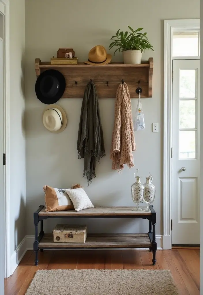 25 Vintage Apartment Decor Ideas to Maximize Small Spaces 18 25 Vintage Apartment Decor Ideas to Maximize Small Spaces - 18. Vintage Coat Racks and Hooks