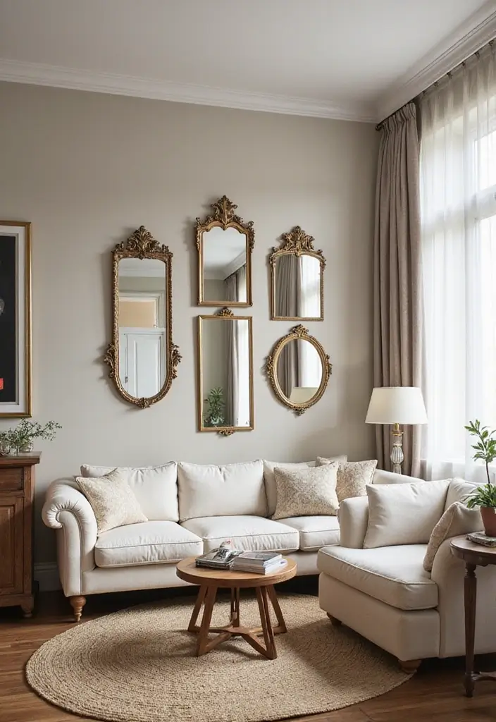25 Vintage Apartment Decor Ideas to Maximize Small Spaces 9 25 Vintage Apartment Decor Ideas to Maximize Small Spaces - 9. Vintage Mirrors