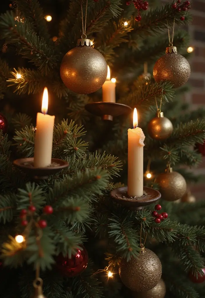 25 Vintage Christmas Tree Ideas That Spark Holiday Magic 11 25 Vintage Christmas Tree Ideas That Spark Holiday Magic - 11. Classic Candles