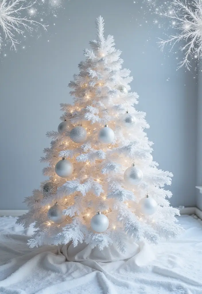 25 Vintage Christmas Tree Ideas That Spark Holiday Magic 13 25 Vintage Christmas Tree Ideas That Spark Holiday Magic - 13. Snowy White Wonderland