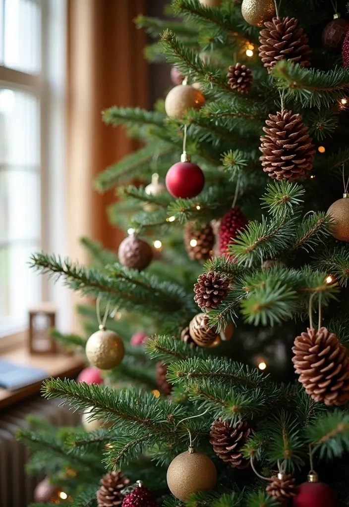 25 Vintage Christmas Tree Ideas That Spark Holiday Magic 17 25 Vintage Christmas Tree Ideas That Spark Holiday Magic - 17. Nature-Inspired Decorations