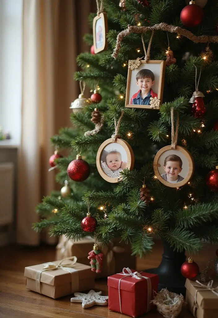 25 Vintage Christmas Tree Ideas That Spark Holiday Magic 22 25 Vintage Christmas Tree Ideas That Spark Holiday Magic - 22. Family Photo Ornaments