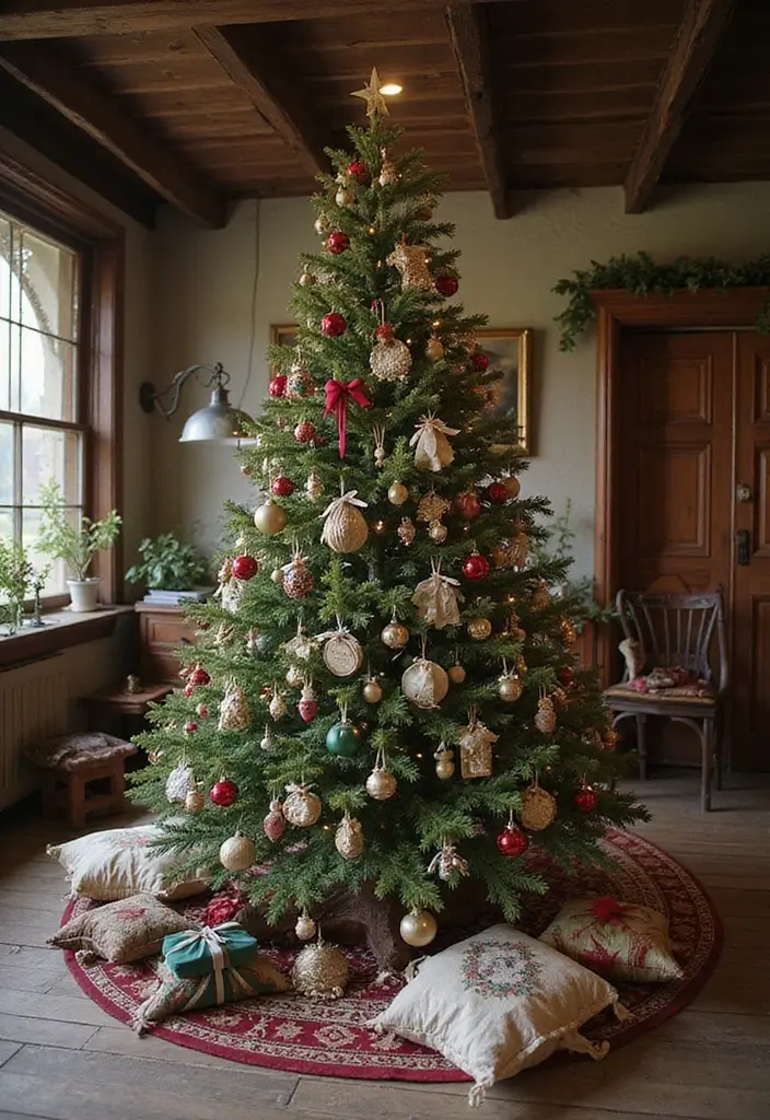 25 Vintage Christmas Tree Ideas That Spark Holiday Magic 4 25 Vintage Christmas Tree Ideas That Spark Holiday Magic - 4. Nostalgic Handmade Ornaments