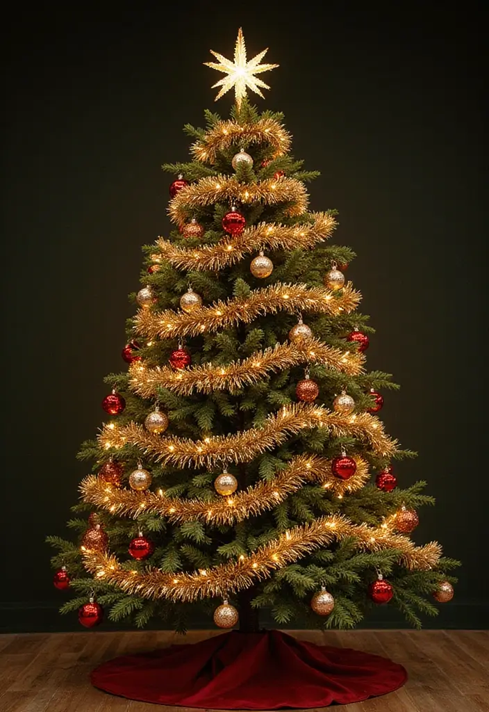 25 Vintage Christmas Tree Ideas That Spark Holiday Magic 6 25 Vintage Christmas Tree Ideas That Spark Holiday Magic - 6. Classic Tinsel Touch