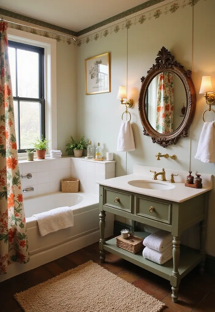 25 Vintage Decoracion Ideas for a Timeless Home 17 25 Vintage Decoracion Ideas for a Timeless Home - 17. Retro Bathroom Decor