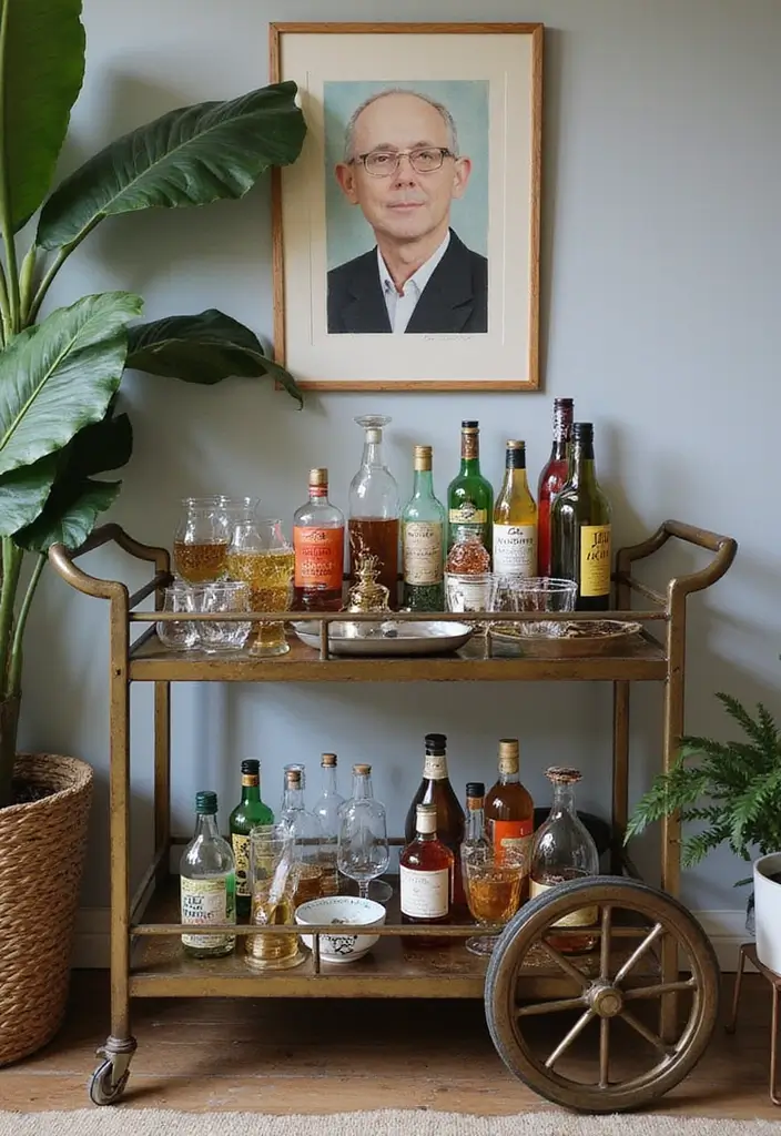 25 Vintage Decoracion Ideas for a Timeless Home 20 25 Vintage Decoracion Ideas for a Timeless Home - 20. Vintage Bar Cart