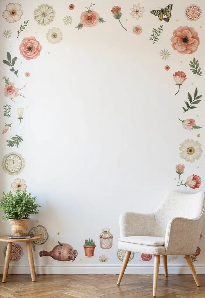 25 Vintage Decoracion Ideas for a Timeless Home 25 25 Vintage Decoracion Ideas for a Timeless Home - 25. Vintage Inspired Wall Decals