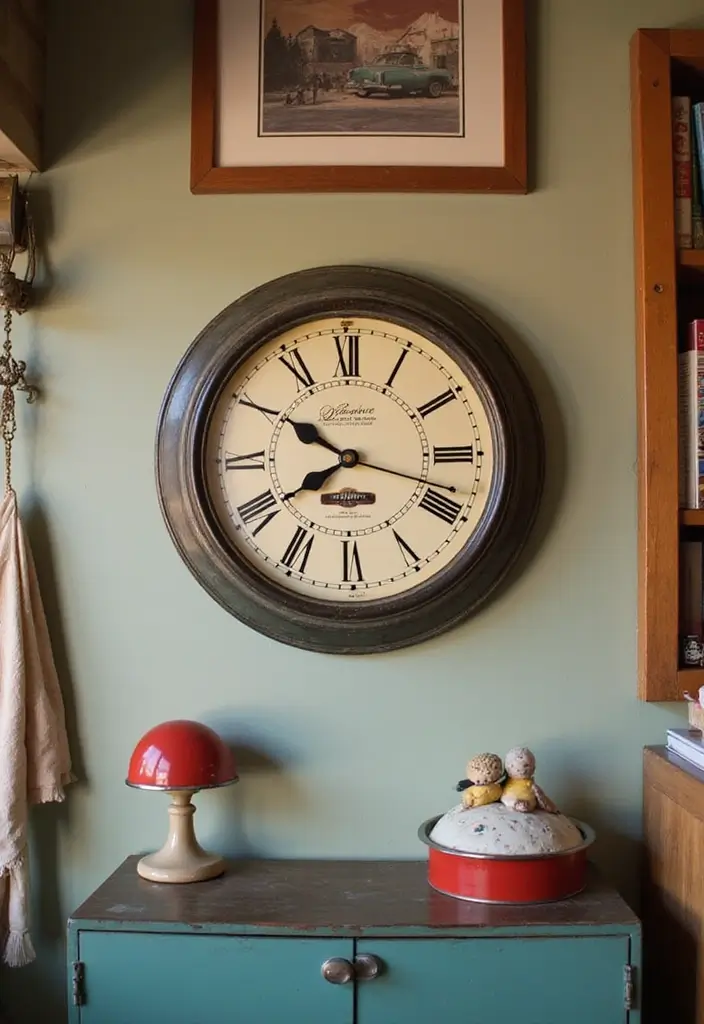 25 Vintage Decoracion Ideas for a Timeless Home 8 25 Vintage Decoracion Ideas for a Timeless Home - 8. Nostalgic Wall Clocks