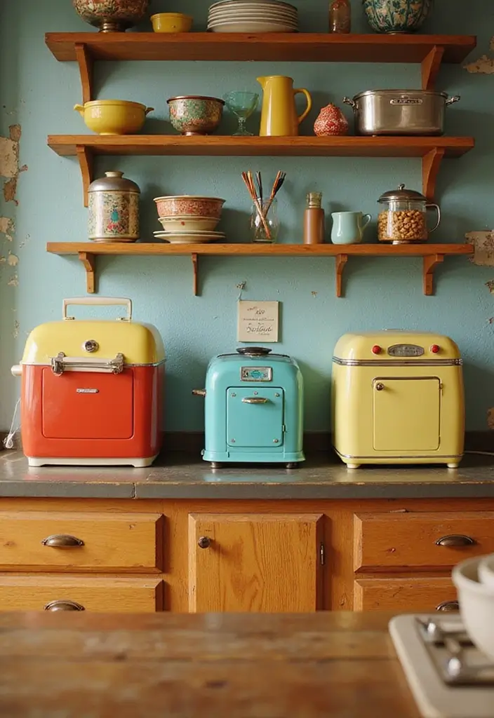25 Vintage Küche Ideen voller Charakter und Stil 2 25 Vintage Küche Ideen voller Charakter und Stil - 2. Retro Küchengeräte für einen Hauch Nostalgie