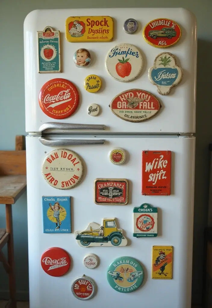 25 Vintage Küche Ideen voller Charakter und Stil 24 25 Vintage Küche Ideen voller Charakter und Stil - 24. Vintage Kühlschrankmagneten als Deko-Elemente