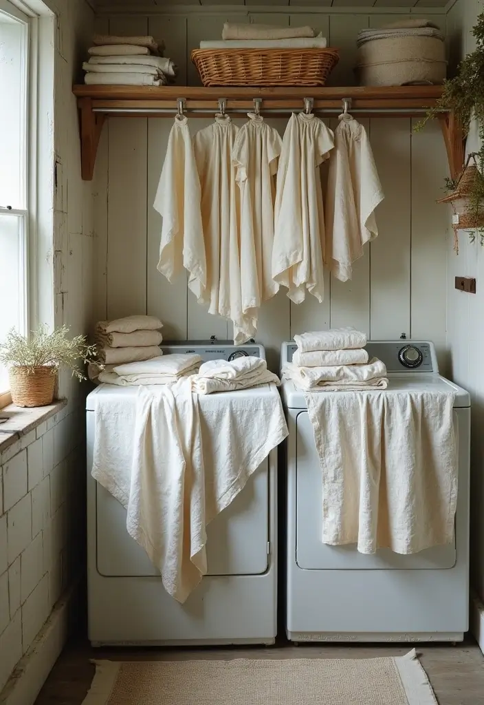 25 Vintage Laundry Room Decor Ideas Full of Charm 12 25 Vintage Laundry Room Decor Ideas Full of Charm - 12. Vintage Linens