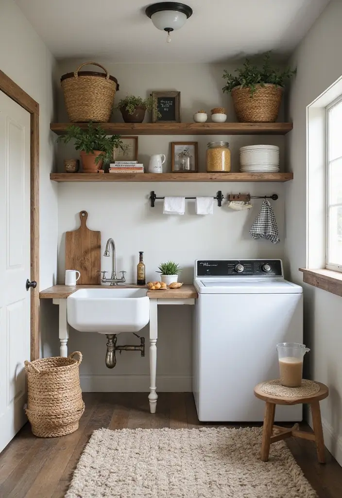 25 Vintage Laundry Room Decor Ideas Full of Charm 18 25 Vintage Laundry Room Decor Ideas Full of Charm - 18. Farmhouse Style Elements