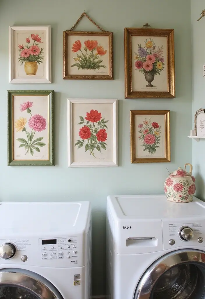 25 Vintage Laundry Room Decor Ideas Full of Charm 9 25 Vintage Laundry Room Decor Ideas Full of Charm - 9. Vintage Floral Prints