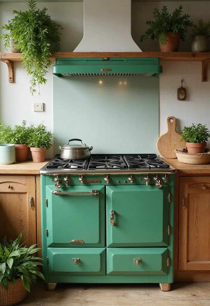 25 Vintage Stoves Ideas That Bring Retro Character Home 14 25 Vintage Stoves Ideas That Bring Retro Character Home - 14. Green Retro Stoves