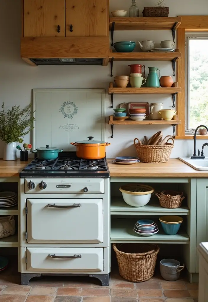 25 Vintage Stoves Ideas That Bring Retro Character Home 20 25 Vintage Stoves Ideas That Bring Retro Character Home - 20. Stoves with Built-in Storage