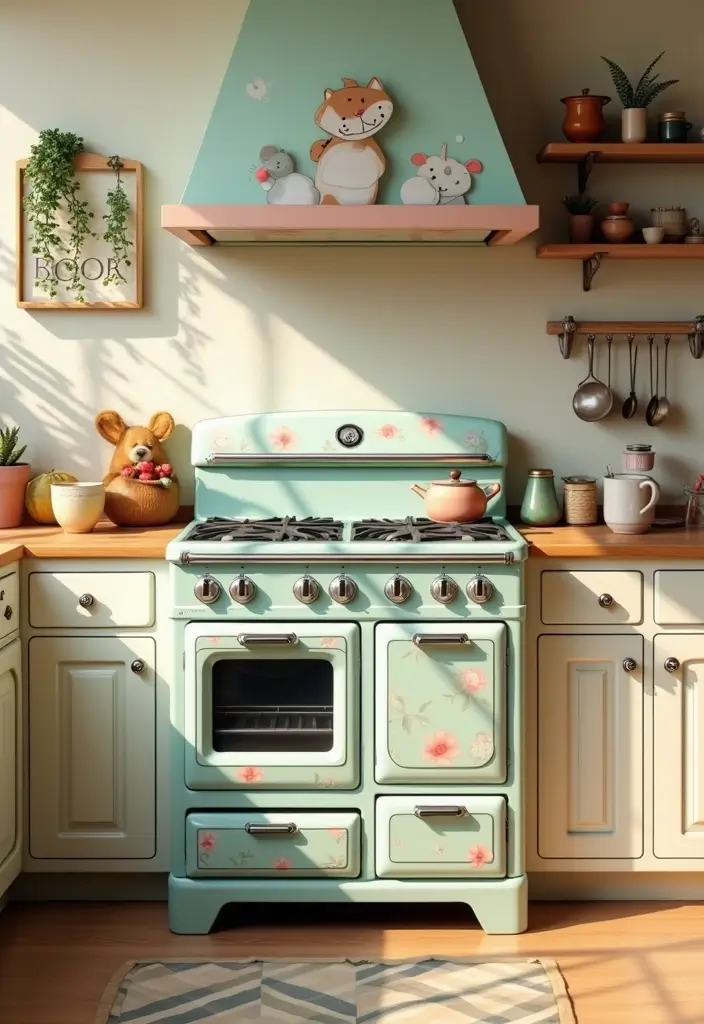 25 Vintage Stoves Ideas That Bring Retro Character Home 22 25 Vintage Stoves Ideas That Bring Retro Character Home - 22. Fun patterned Stoves
