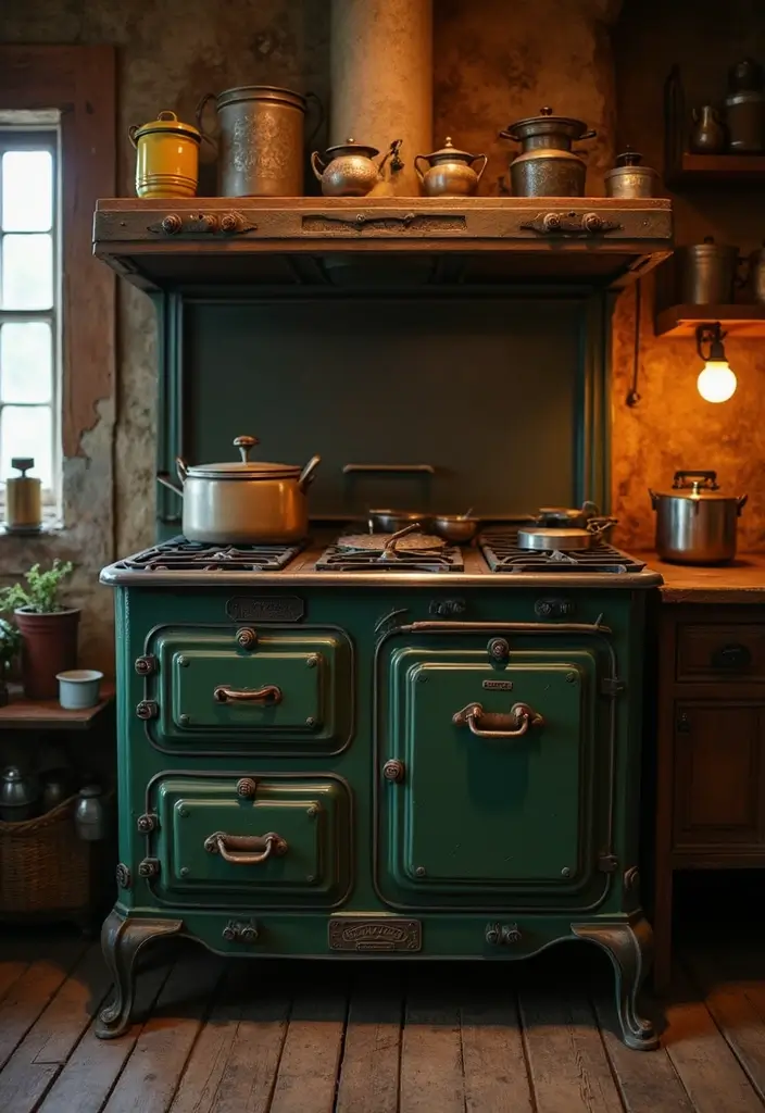 25 Vintage Stoves Ideas That Bring Retro Character Home 24 25 Vintage Stoves Ideas That Bring Retro Character Home - 24. Vintage Stoves with Open Flame Options