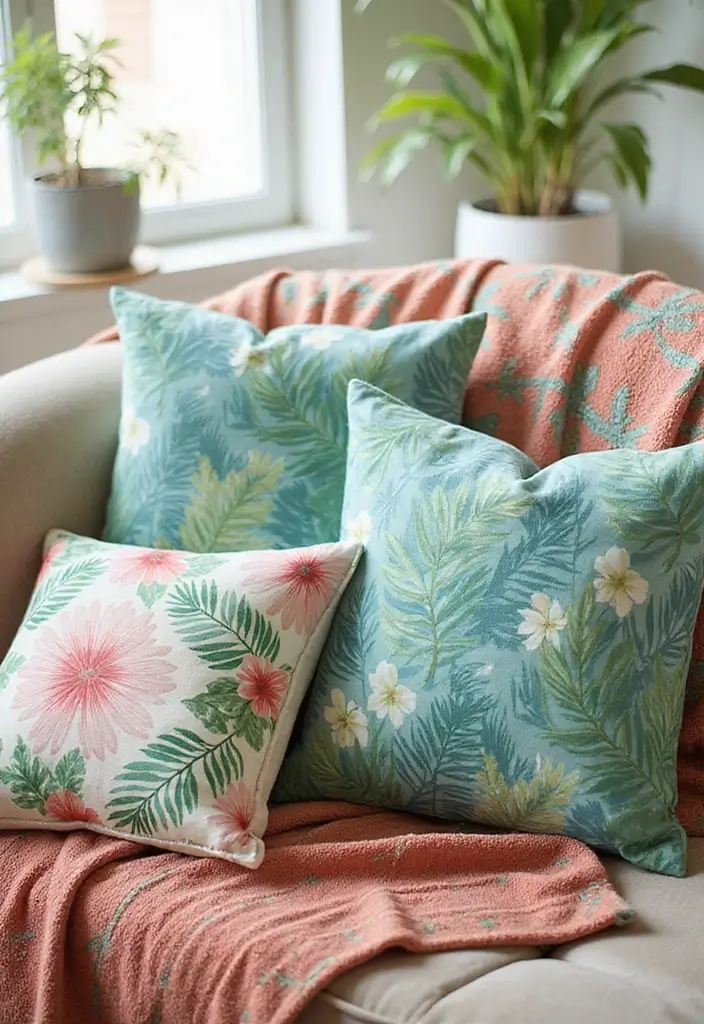 25 Vintage Tiki Decor Ideas with Tropical Retro Vibes 13 25 Vintage Tiki Decor Ideas with Tropical Retro Vibes - 13. Tropical Fabrics