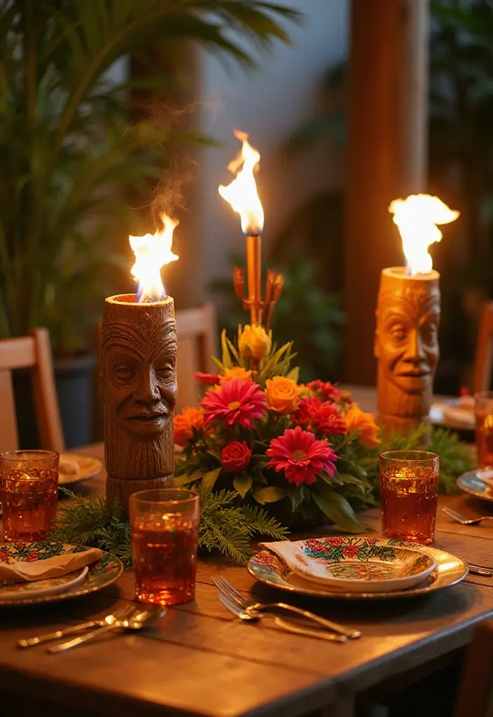 25 Vintage Tiki Decor Ideas with Tropical Retro Vibes 21 25 Vintage Tiki Decor Ideas with Tropical Retro Vibes - 21. Tiki-Themed Event Decor