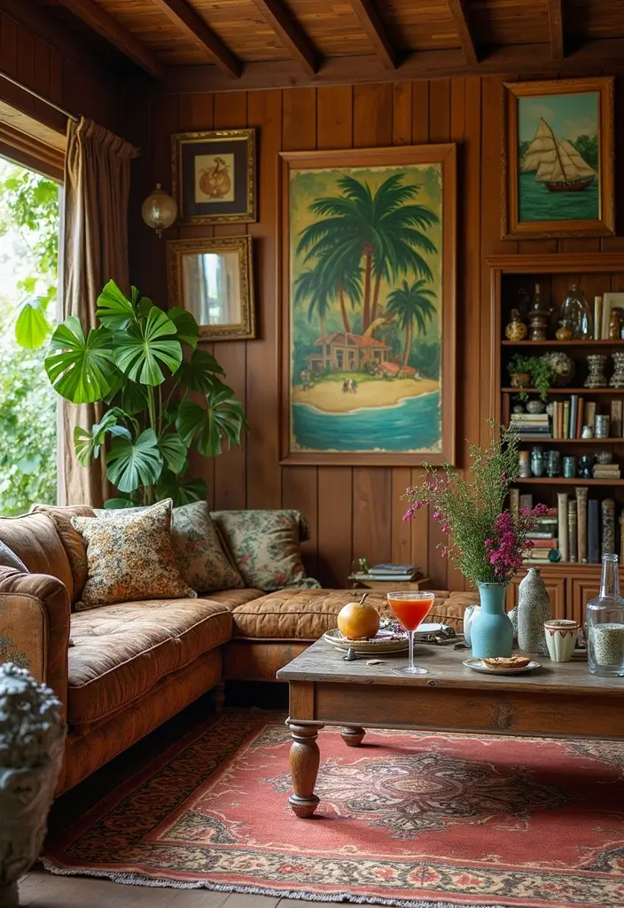25 Vintage Tiki Decor Ideas with Tropical Retro Vibes 23 25 Vintage Tiki Decor Ideas with Tropical Retro Vibes - 23. Incorporating Vintage Finds