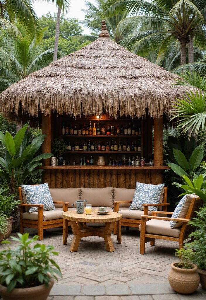 25 Vintage Tiki Decor Ideas with Tropical Retro Vibes 24 25 Vintage Tiki Decor Ideas with Tropical Retro Vibes - 24. Outdoor Tiki Space