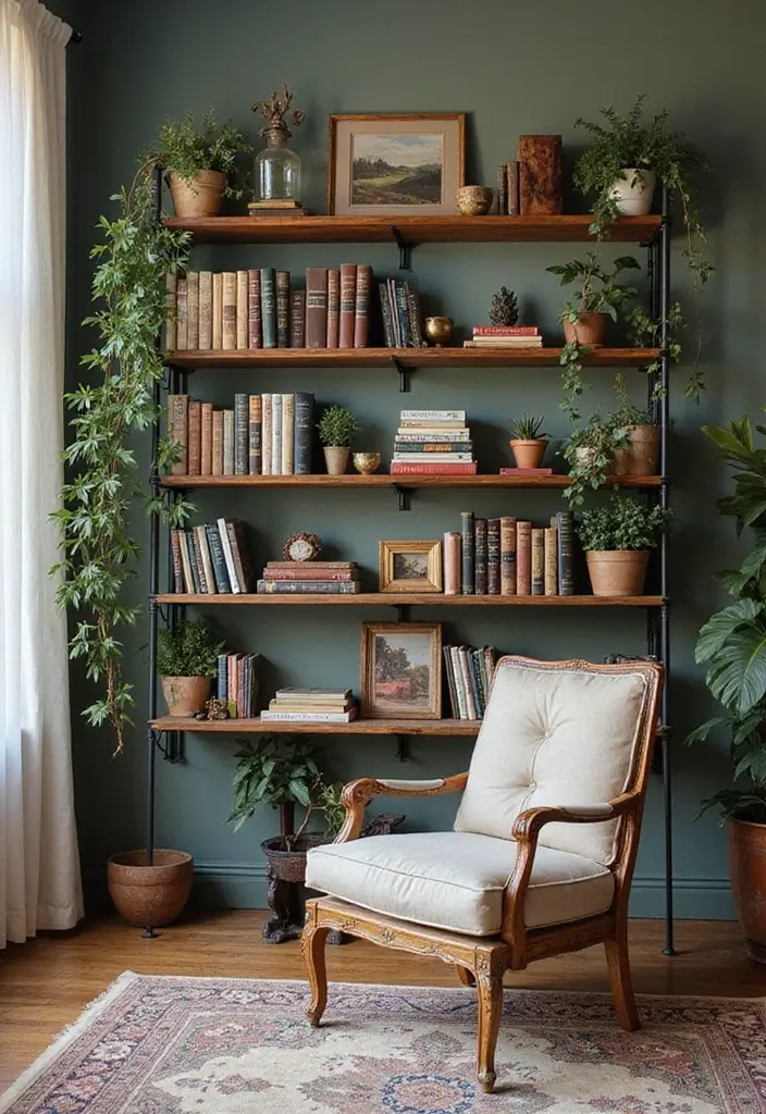 26 Cuartos Aesthetic Vintage Inspiraciones para Jóvenes 12 26 Cuartos Aesthetic Vintage Inspiraciones para Jóvenes - 12. Estanterías Creativas