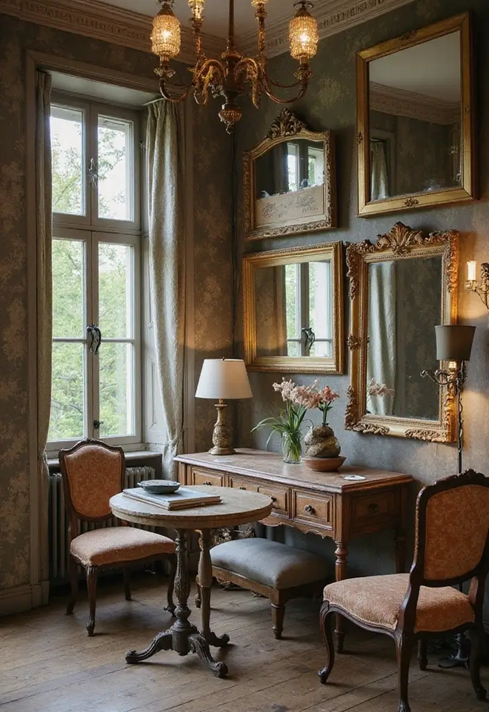 26 Cuartos Aesthetic Vintage Inspiraciones para Jóvenes 13 26 Cuartos Aesthetic Vintage Inspiraciones para Jóvenes - 13. Uso de Espejos Antiguos