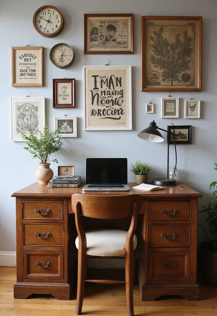26 Cuartos Aesthetic Vintage Inspiraciones para Jóvenes 7 26 Cuartos Aesthetic Vintage Inspiraciones para Jóvenes - 7. Escritorios Creativos