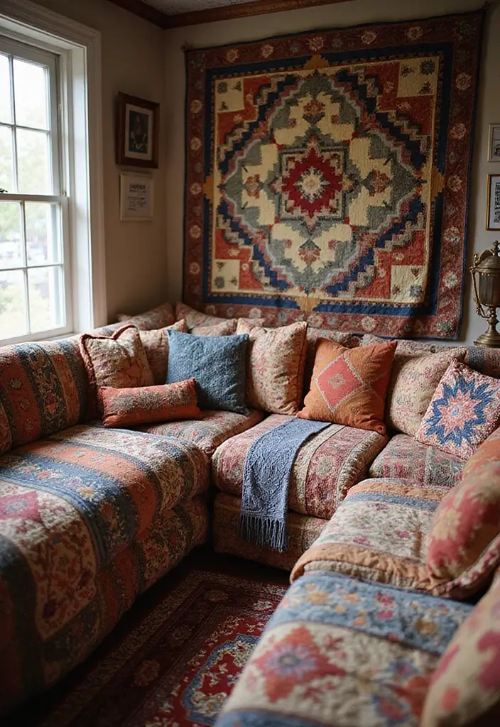 26 Eclectic Vintage Decor Ideas for a Stylish Home 1 26 Eclectic Vintage Decor Ideas for a Stylish Home - 1. Layered Textiles