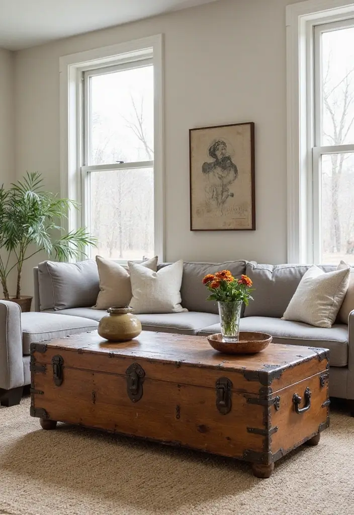 26 Eclectic Vintage Decor Ideas for a Stylish Home 15 26 Eclectic Vintage Decor Ideas for a Stylish Home - 15. Vintage Chests and Trunks