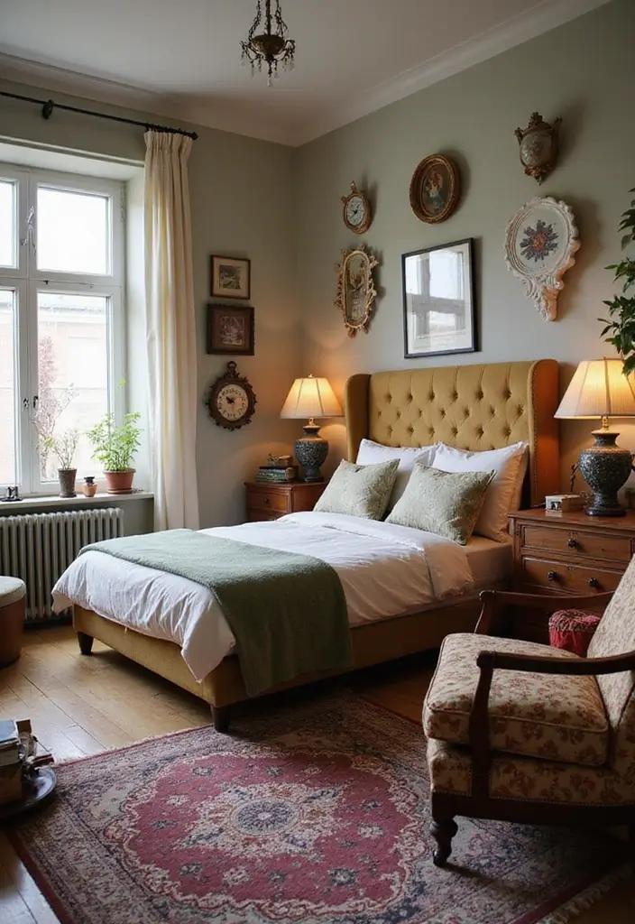 26 Retro Bedrooms That Feel Playful and Stylish 16 26 Retro Bedrooms That Feel Playful and Stylish - 16. Vintage Finds