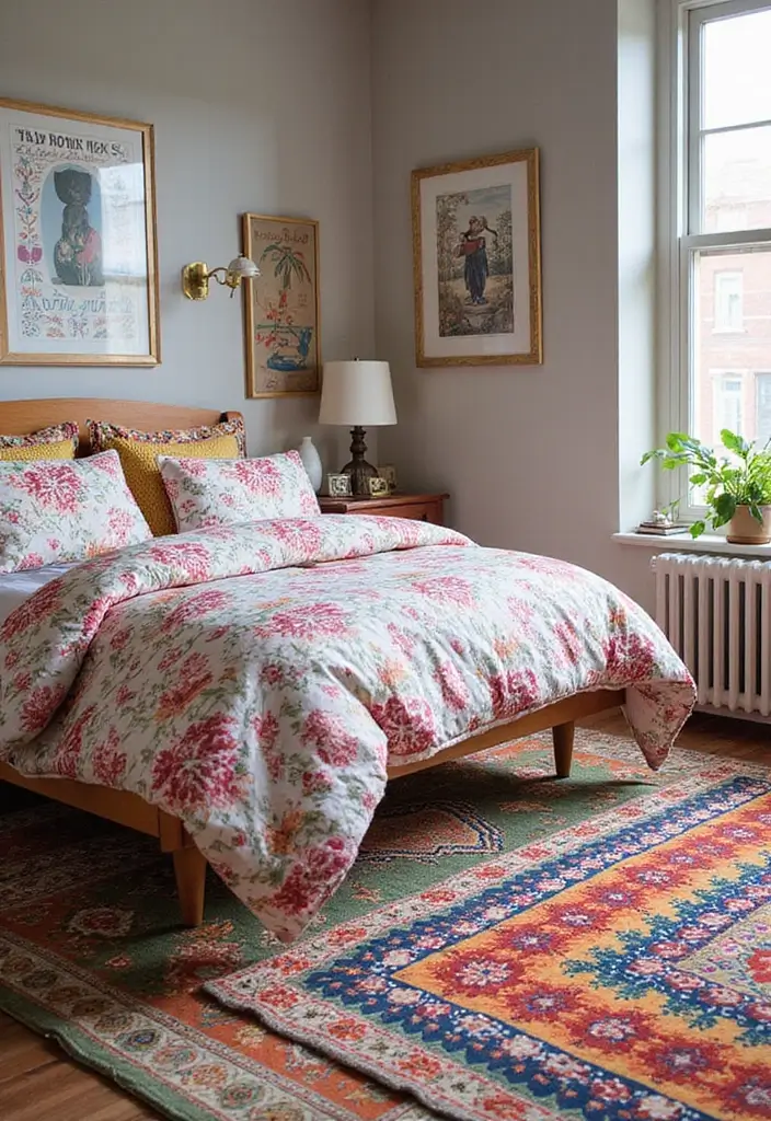 26 Retro Bedrooms That Feel Playful and Stylish 7 26 Retro Bedrooms That Feel Playful and Stylish - 7. Mixing Patterns