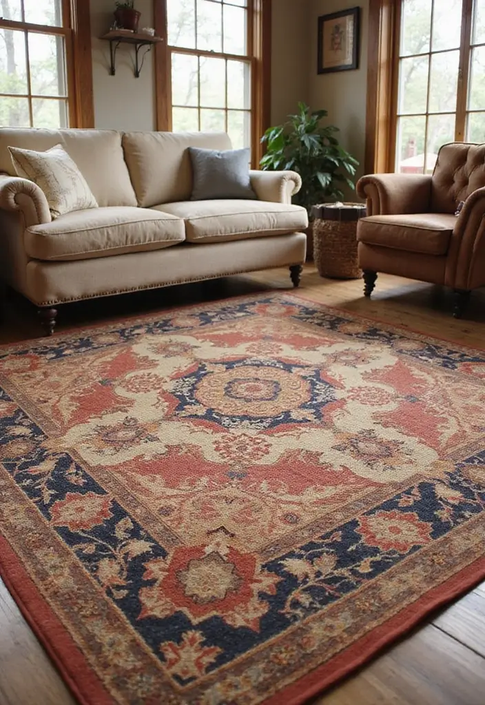 26 Rustic Vintage Decor Ideas That Blend Old and Cozy 11 26 Rustic Vintage Decor Ideas That Blend Old and Cozy - 11. Cozy Area Rugs