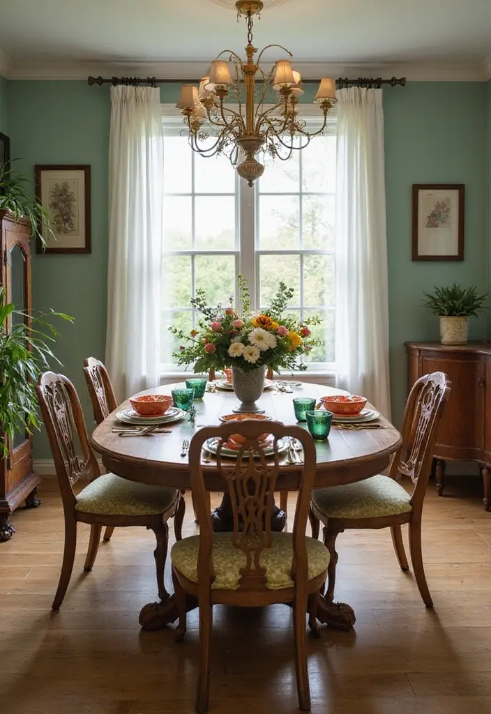 26 Rustic Vintage Decor Ideas That Blend Old and Cozy 15 26 Rustic Vintage Decor Ideas That Blend Old and Cozy - 15. Vintage Dining Set