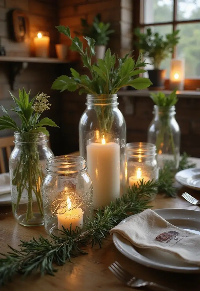 26 Rustic Vintage Decor Ideas That Blend Old and Cozy 16 26 Rustic Vintage Decor Ideas That Blend Old and Cozy - 16. Farmhouse Mason Jar Accents