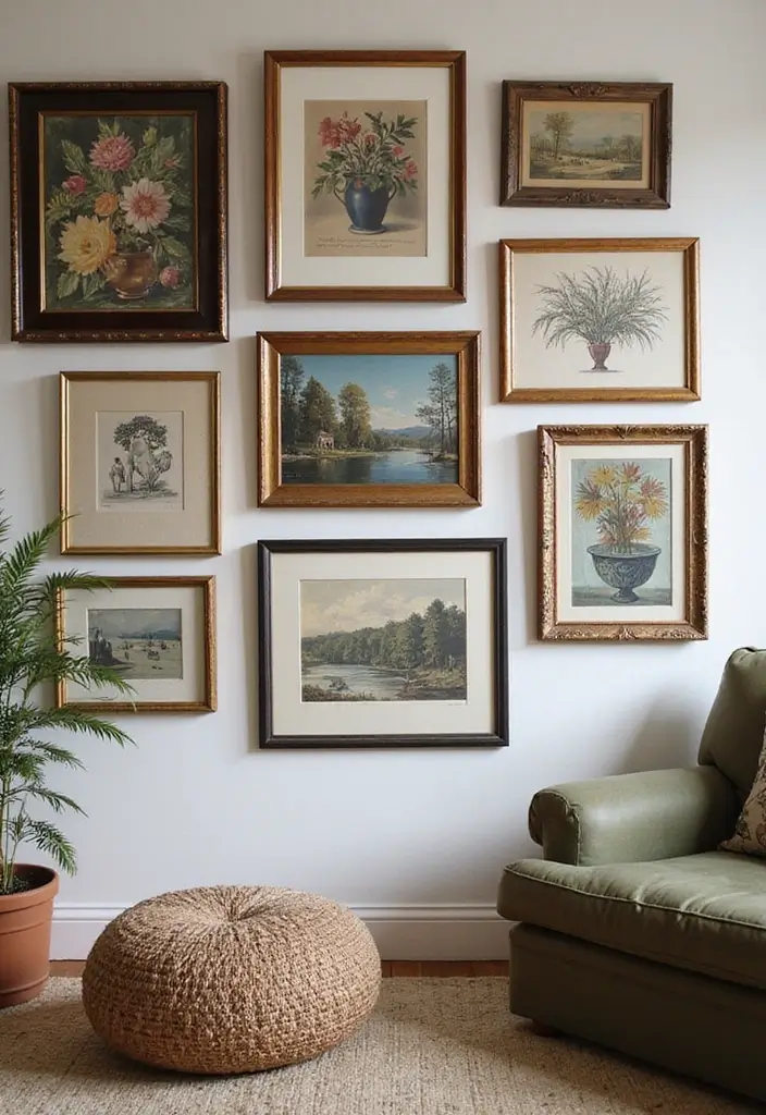 26 Rustic Vintage Decor Ideas That Blend Old and Cozy 8 26 Rustic Vintage Decor Ideas That Blend Old and Cozy - 8. Vintage Art and Print Gallery