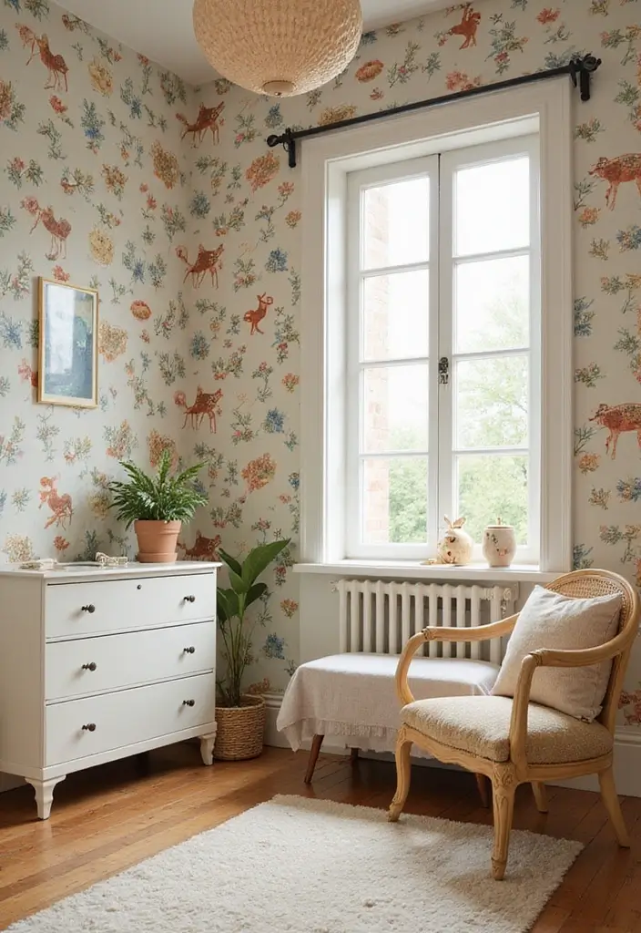 26 Vintage Kids Room Inspirations Full of Warmth 1 26 Vintage Kids Room Inspirations Full of Warmth - 1. Whimsical Wallpaper Wonders