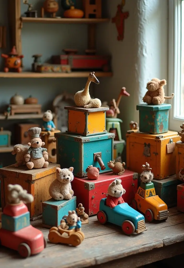 26 Vintage Kids Room Inspirations Full of Warmth 2 26 Vintage Kids Room Inspirations Full of Warmth - 2. Antique Toy Displays