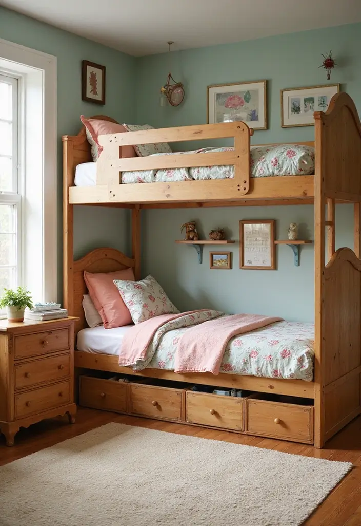 26 Vintage Kids Room Inspirations Full of Warmth 20 26 Vintage Kids Room Inspirations Full of Warmth - 20. Playful Bunk Beds