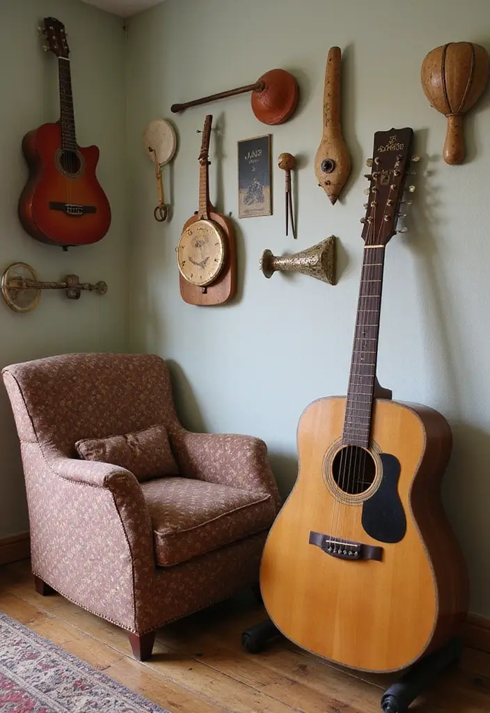 26 Vintage Kids Room Inspirations Full of Warmth 21 26 Vintage Kids Room Inspirations Full of Warmth - 21. Vintage Musical Instruments