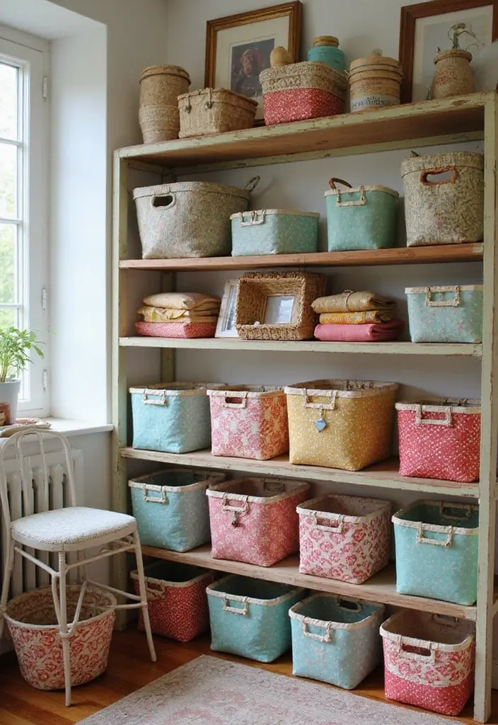 26 Vintage Kids Room Inspirations Full of Warmth 22 26 Vintage Kids Room Inspirations Full of Warmth - 22. Colorful Baskets for Storage