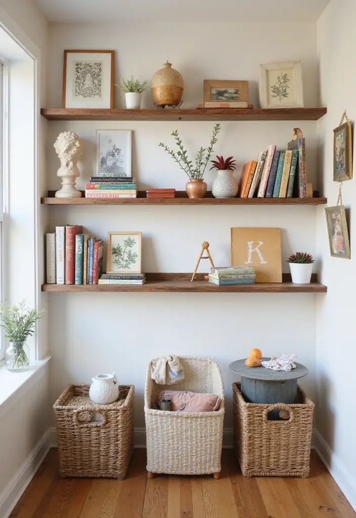 26 Vintage Kids Room Inspirations Full of Warmth 23 26 Vintage Kids Room Inspirations Full of Warmth - 23. Creative Wall Shelves