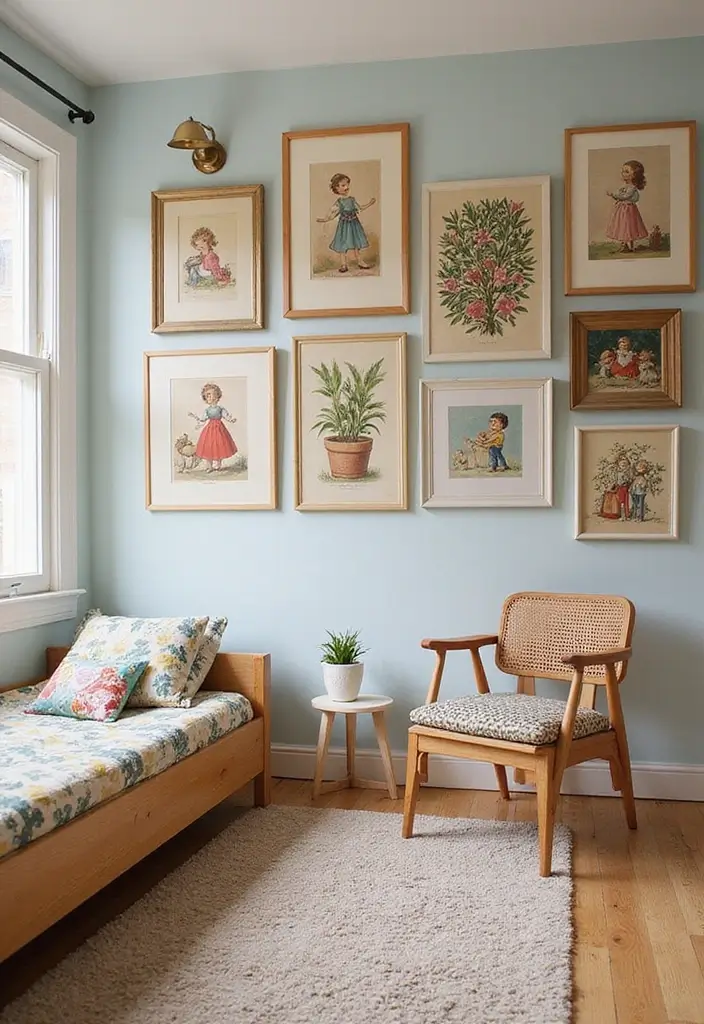 26 Vintage Kids Room Inspirations Full of Warmth 6 26 Vintage Kids Room Inspirations Full of Warmth - 6. Vintage Art and Prints